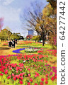 Odaiba, a tulip flower in the symbol promenade park. Flowing flower bed (March) Koto-ku, Tokyo 64277442