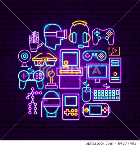 Cyber Game Neon Concept Cyber Game Neon Concept 64277492