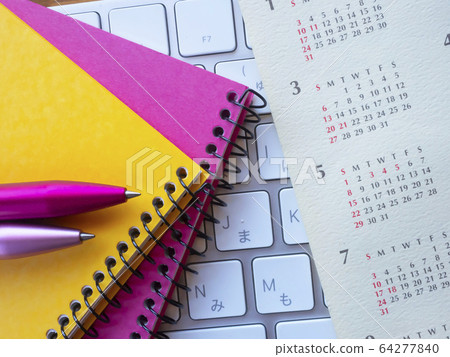Business image · calendar · keyboard · notebook · woman Business image · calendar · keyboard · notebook · woman 64277840