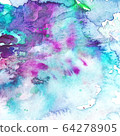 Watercolor bright hand drawn background, Aquarelle image 64278905
