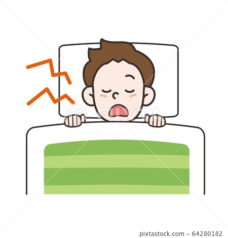 Male front upper body snoring - Stock Illustration [64280182] - PIXTA