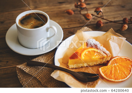 咖啡和橙t咖啡館圖像圖像 64280640