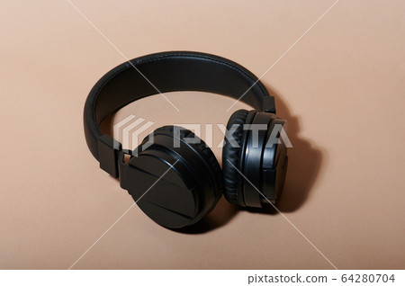 Black audio wireless headphones Black audio wireless headphones 64280704