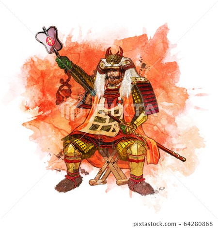 Sengoku warlord Shingen Takeda_01 Red (with back) 64280868