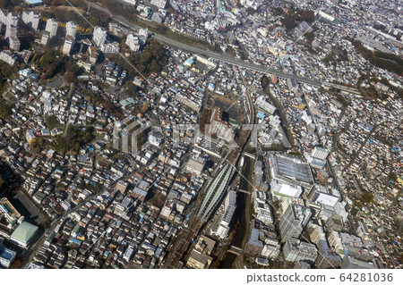 Aerial view near Sagami Railway Hoshikawa Station 64281036