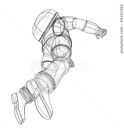 Astronaut concept. Vector rendering of 3d 64281082