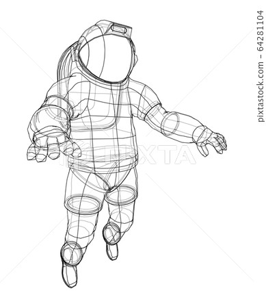 Astronaut concept. Vector rendering of 3d 64281104