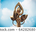 The symbolic pillar of Benjakitti Park in Bangkok, Thailand and Blue Sky close up 64282680