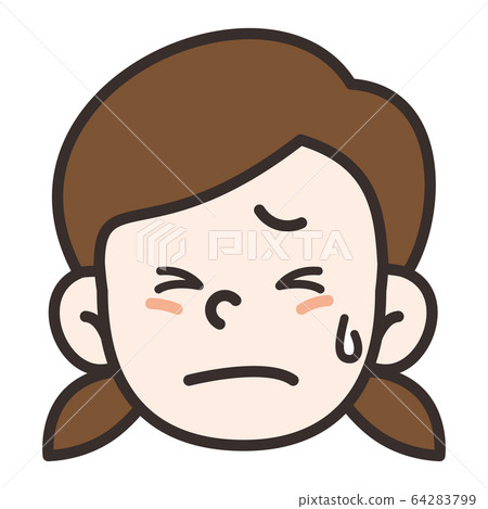 Girl front face endure 64283799