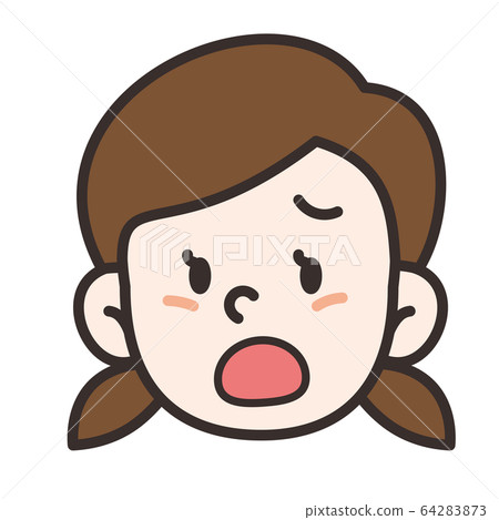 Girl front face grumpy 64283873