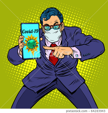 businessman panic coronavirus online information businessman panic coronavirus online information 64283943