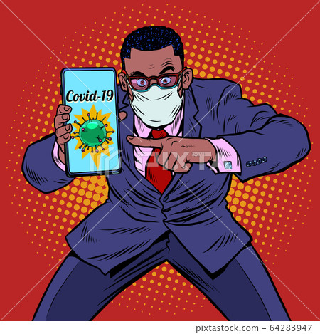 African businessman panic coronavirus online information 64283947