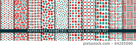 Geometric pattern set made from paperwork /... - Stock Illustration ...