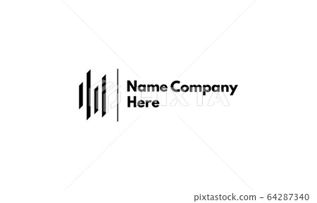 Vector logo on which an abstract image of concrete pillars. 64287340
