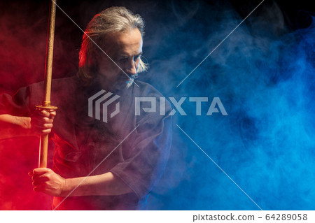 real kendo fighter ready to fight with enemy real kendo fighter ready to fight with enemy 64289058