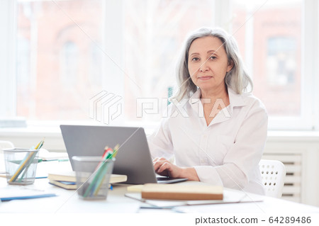 Portrait of Senior Businesswoman at Workplace 64289486