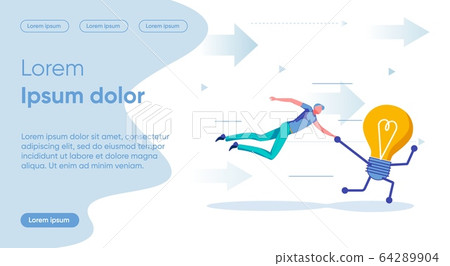 Idea Engine Flat Landing Page Vector Template 64289904