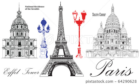 Vector Eiffel Tower, National Residence of the 64290628