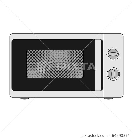 cartoon microwave front view. white background isolated vector illustration 64290835
