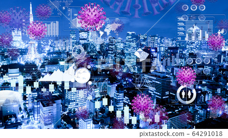 Image of city blockade due to coronavirus and disease Emergency 64291018