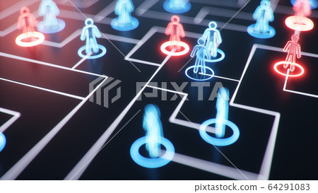 3d illustration Network structure between people, data exchange. The concept of collective intelligence. The human network. Exchange of information communication 3d illustration Network structure between people, data exchange. The concept of collective intelligence. The human network. Exchange of information communication 64291083