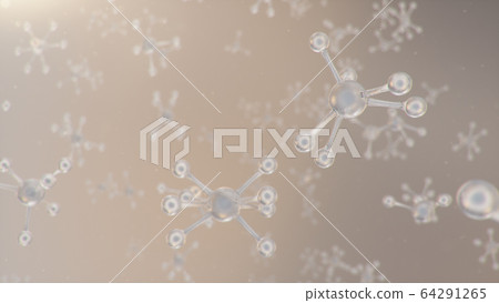 Molecular structure. Molecular chemistry, background with molecular element of the atom. Medical background. Genome at the molecular level, 3D illustration 64291265