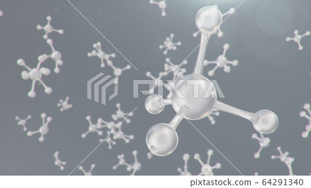 3D illustration molecular structure. Molecular chemistry, background with molecular element of the atom. Medical background. Genome at the molecular level 64291340