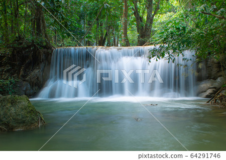 waterfall, water, leaf 64291746