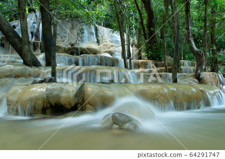 waterfall, water, leaf 64291747