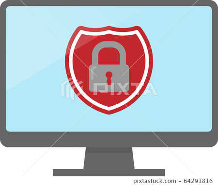 Lock icon and personal computer - Stock Illustration [64291816] - PIXTA