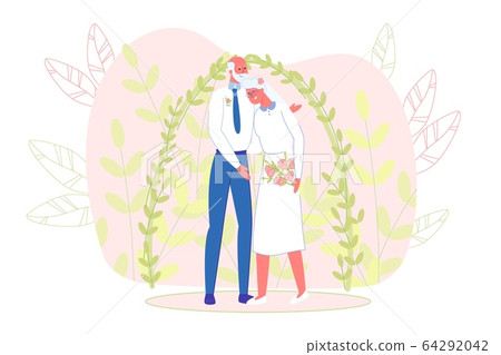 Beautiful Happy Elderly Man and Woman Wedding 64292042