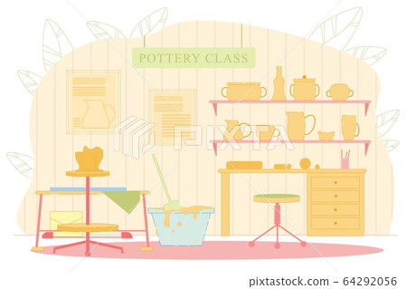 Wheel and Ceramics for Pottery Class, Equipment. Wheel and Ceramics for Pottery Class, Equipment. 64292056