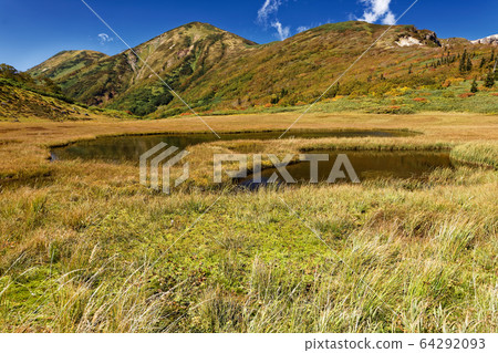 秋天從妙高山脈和天狗花園看到的秋葉富知山 64292093