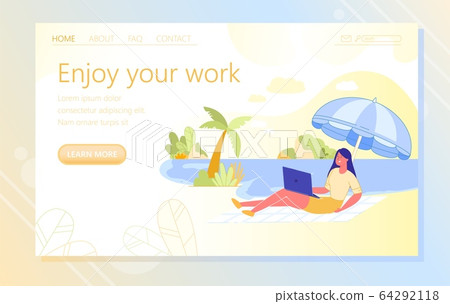 Enjoy your Work while Spending Time on Beach. 64292118
