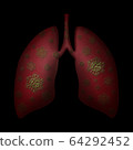 lungs icon covid 19 sign lungs with virus icon COVID-19 SARS-CoV-2 coronavirus 3d illustration 64292452