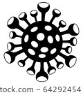 SARS-CoV-2 coronavirus monochrome logo respiratory syndrome coronavirus 2 or 2019 new coronavirus 2019-nCoV pandemic of coronavirus COVID-19 virus molecule figure 64292454