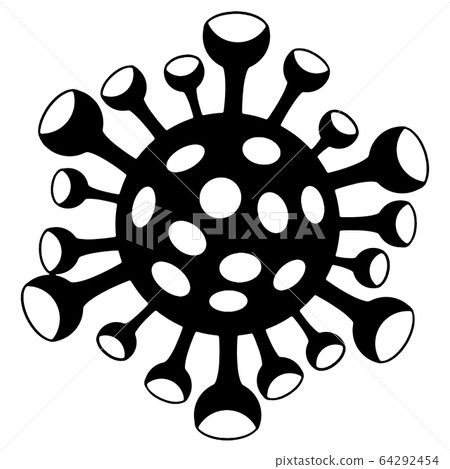 SARS-CoV-2 coronavirus monochrome logo respiratory syndrome coronavirus 2 or 2019 new coronavirus 2019-nCoV pandemic of coronavirus COVID-19 virus molecule figure SARS-CoV-2 coronavirus monochrome logo respiratory syndrome coronavirus 2 or 2019 new coronavirus 2019-nCoV pandemic of coronavirus COVID-19 virus molecule figure 64292454