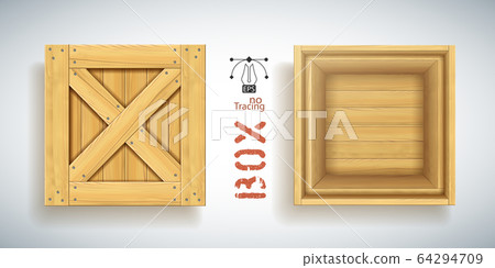 Wood vector square box with empty space inside Wood vector square box with empty space inside 64294709