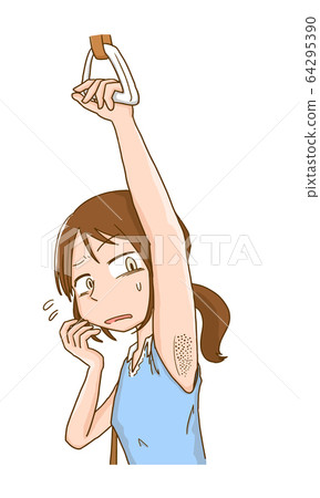 Armpit, unwanted hair, unshaved hair, hair loss, impatience, anxiety, female 64295390