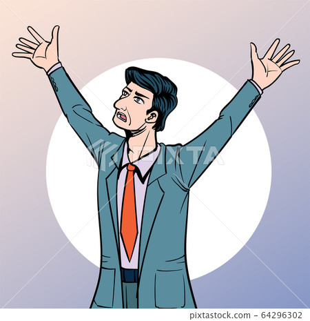 Businessmen refuse to agree. Not OK. People disagree. Illustration vector. On pop art comics style. Businessmen refuse to agree. Not OK. People disagree. Illustration vector. On pop art comics style. 64296302