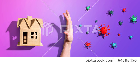 Protect your family from epidemic influenza and Coronavirus concept 64296456