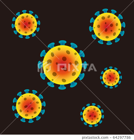 新的冠狀病毒COVID-19插圖病原體 新的冠狀病毒COVID-19插圖病原體 64297786