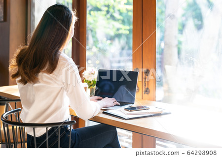 Asian Woman work from home Asian Woman work from home 64298908