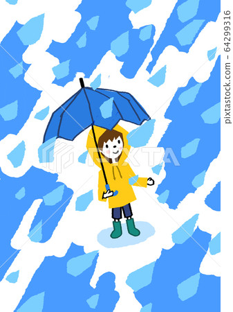 孩子在雨中 64299316