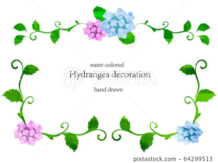 Watercolor frame hydrangea 64299513