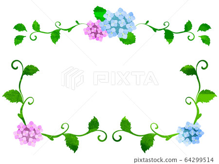 Watercolor frame hydrangea 64299514