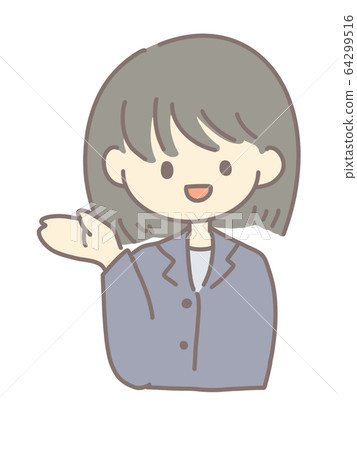 A woman explaining in a suit 64299516