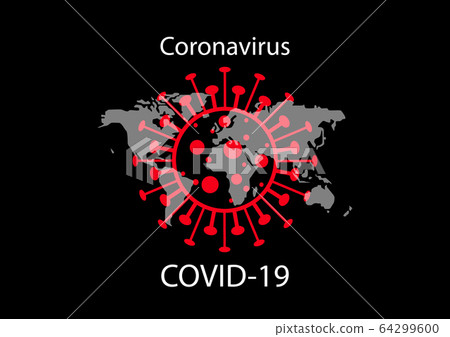World map of Covid-19. 64299600