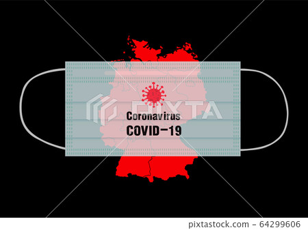 Face mask. Surgical mask on Germany map. 64299606