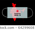 Face mask. Surgical mask on india map. 64299608